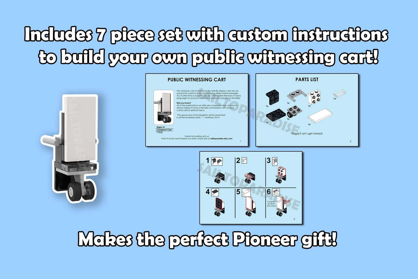 JW Gifts – Custom Buildable Literature Cart Kit – Pioneer & Convention Display