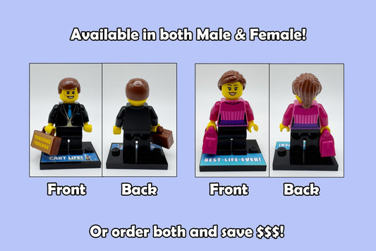 Ministry Minifigure Building Kit – JW Pioneer Gift – Male & Female Custom Decals
