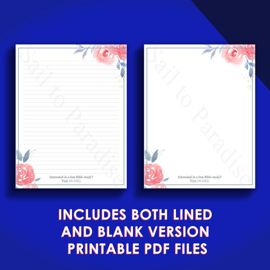 Bible Study Campaign Letter Writing Stationery, Ruled & Blank Version included