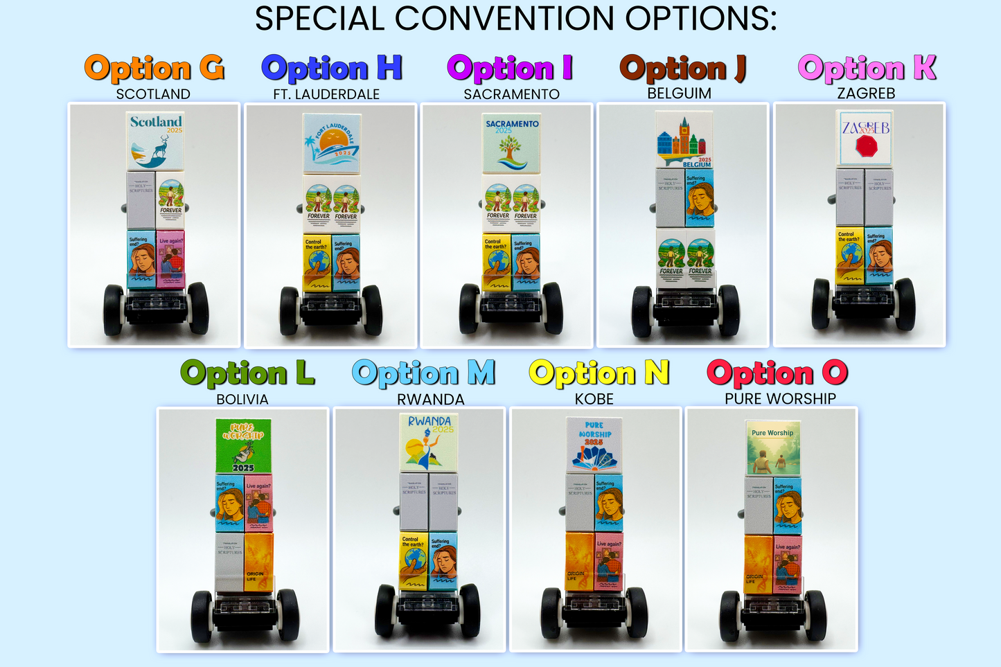 Custom Buildable Public Witnessing Cart – JW Pioneer Gift, Mini Buildable Literature Stand, Convention Gift Idea