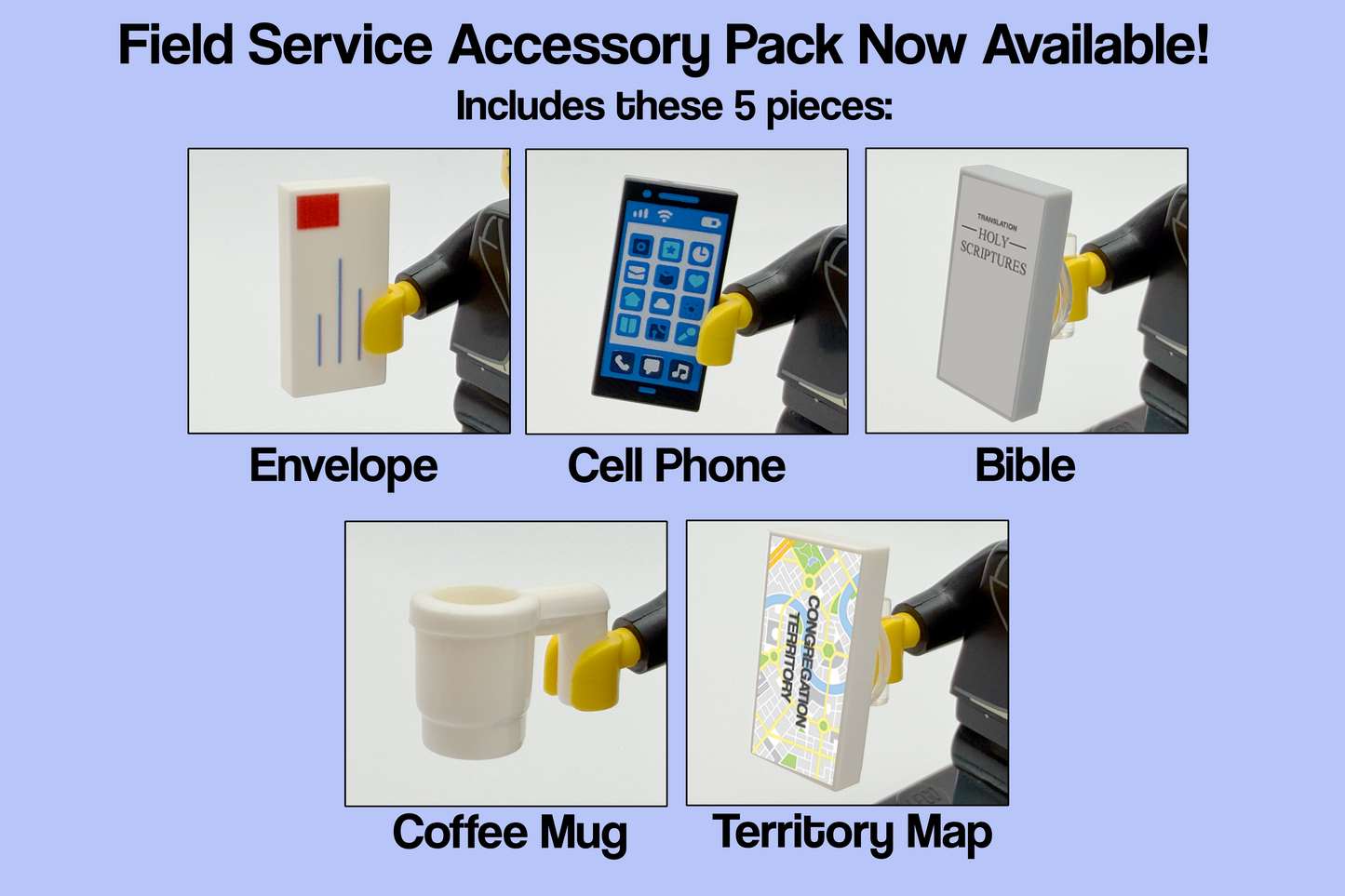 Field Service Accessory Pack - Coffee Mug, Envelope, Cell Phone Tiles