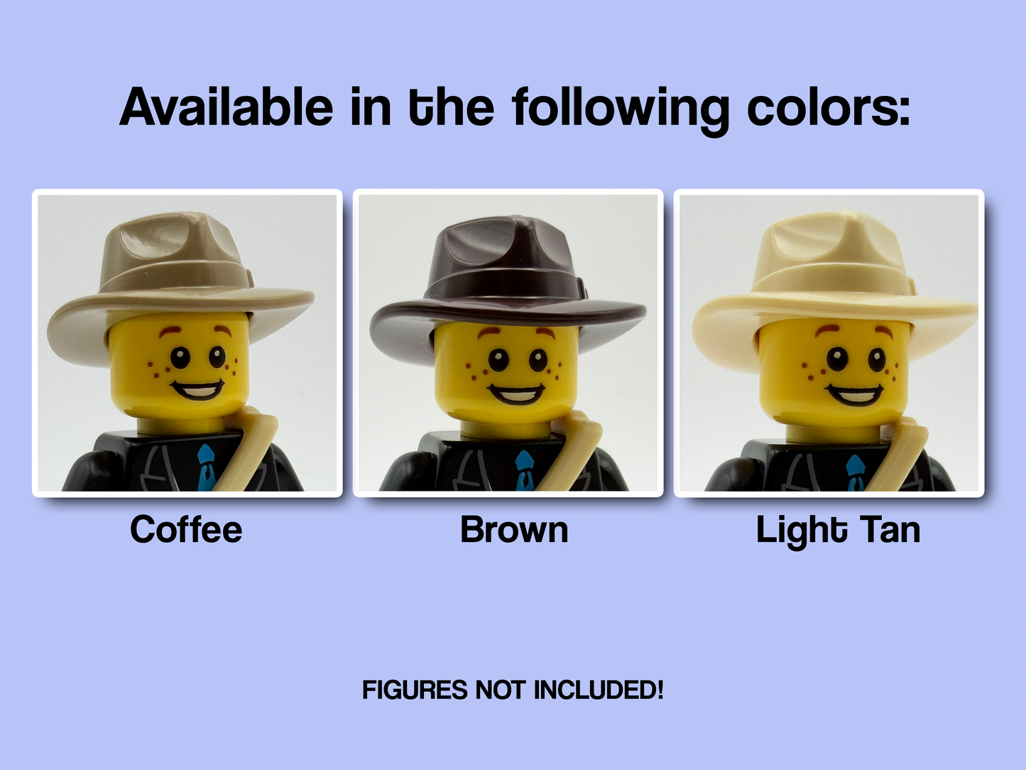 Male Fedora Hat Piece for Brick Figure - JW Gift