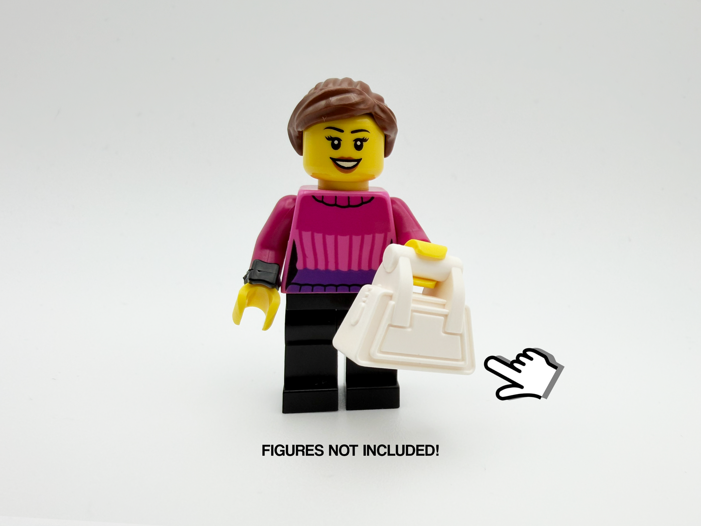 White Purse Piece for Brick Figure - JW Gift