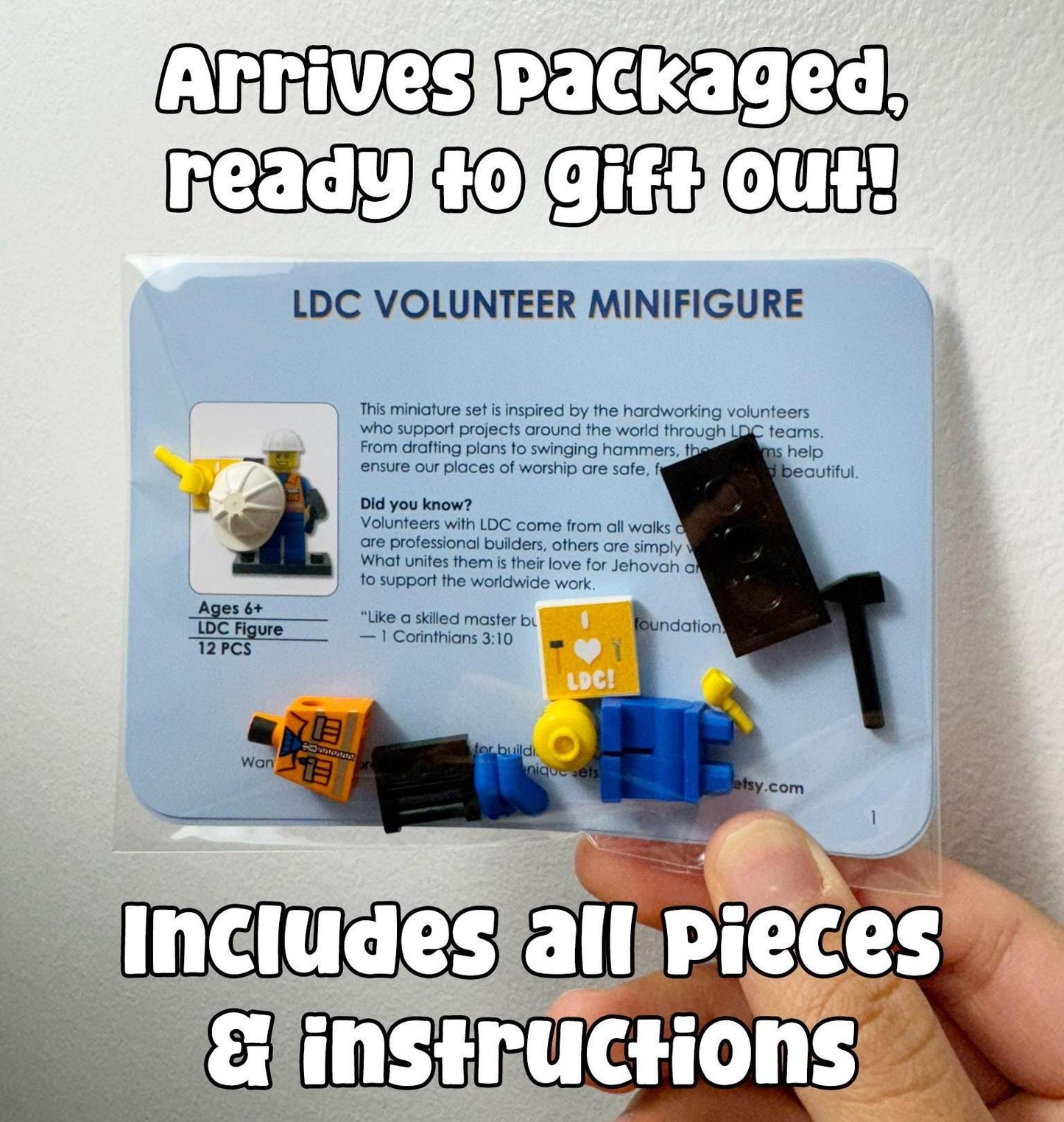 LDC Ministry Buildable Minifigure Kit – JW Gift with Stand – Build & Display