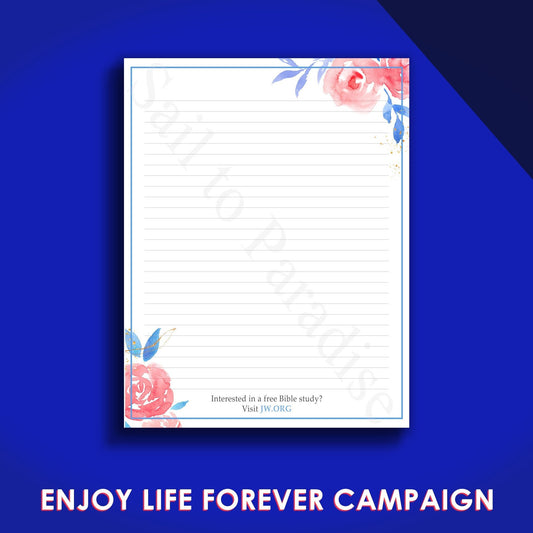 Bible Study Campaign Letter Writing Stationery, Ruled & Blank Version included
