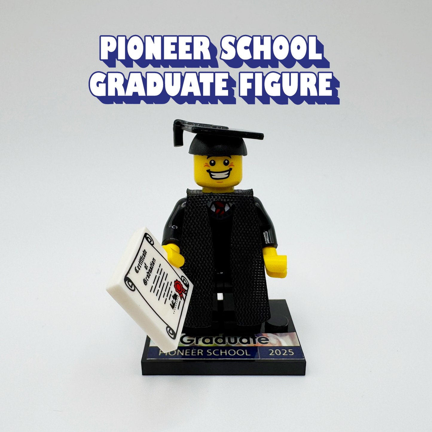 JW Pioneer School Graduation Minifigure Kit – Buildable Brother or Sister Gift – Custom Name Option – Ministry Keepsake
