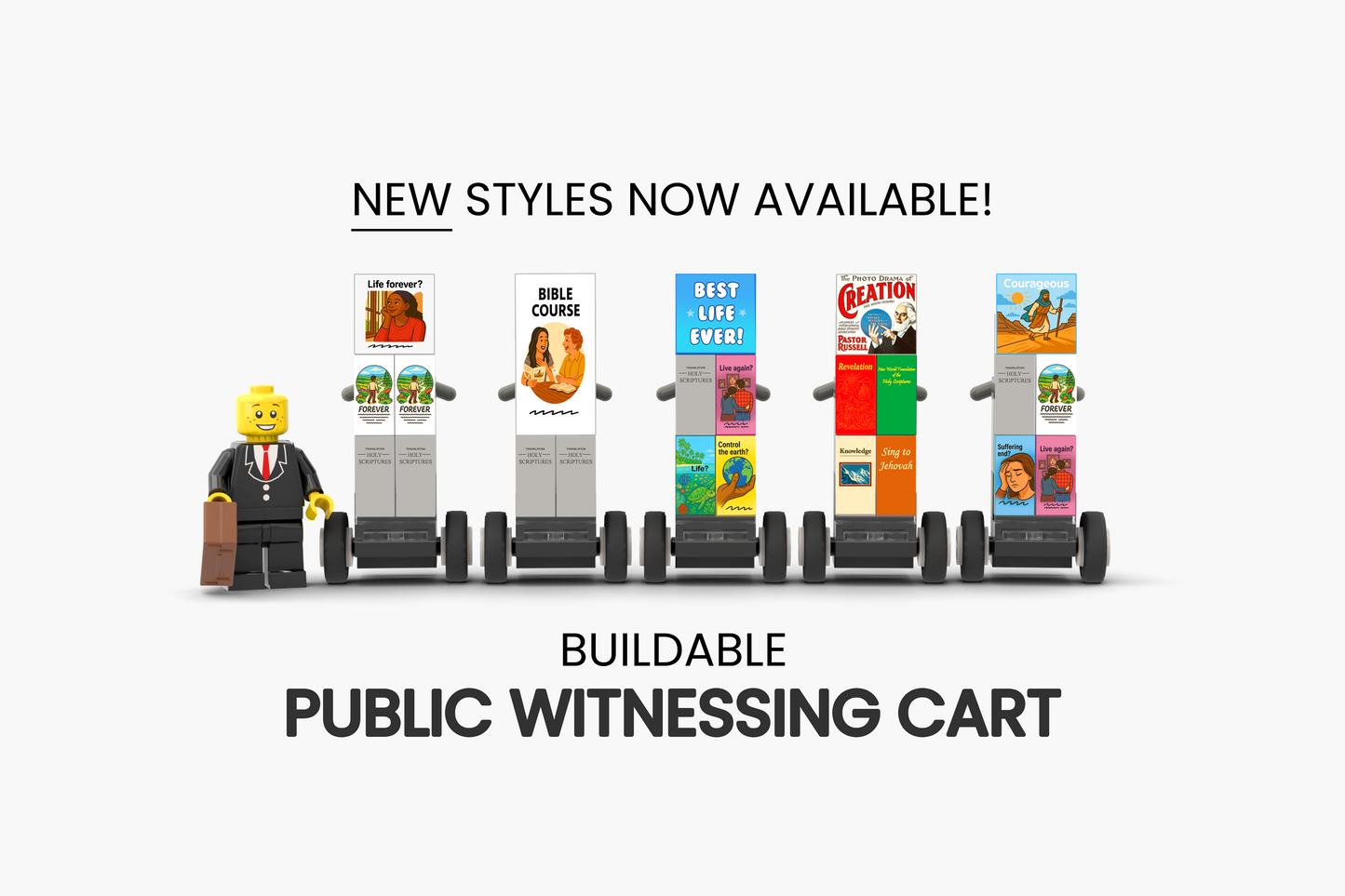 Custom Buildable Public Witnessing Cart – JW Pioneer Gift, Mini Buildable Literature Stand, Convention Gift Idea