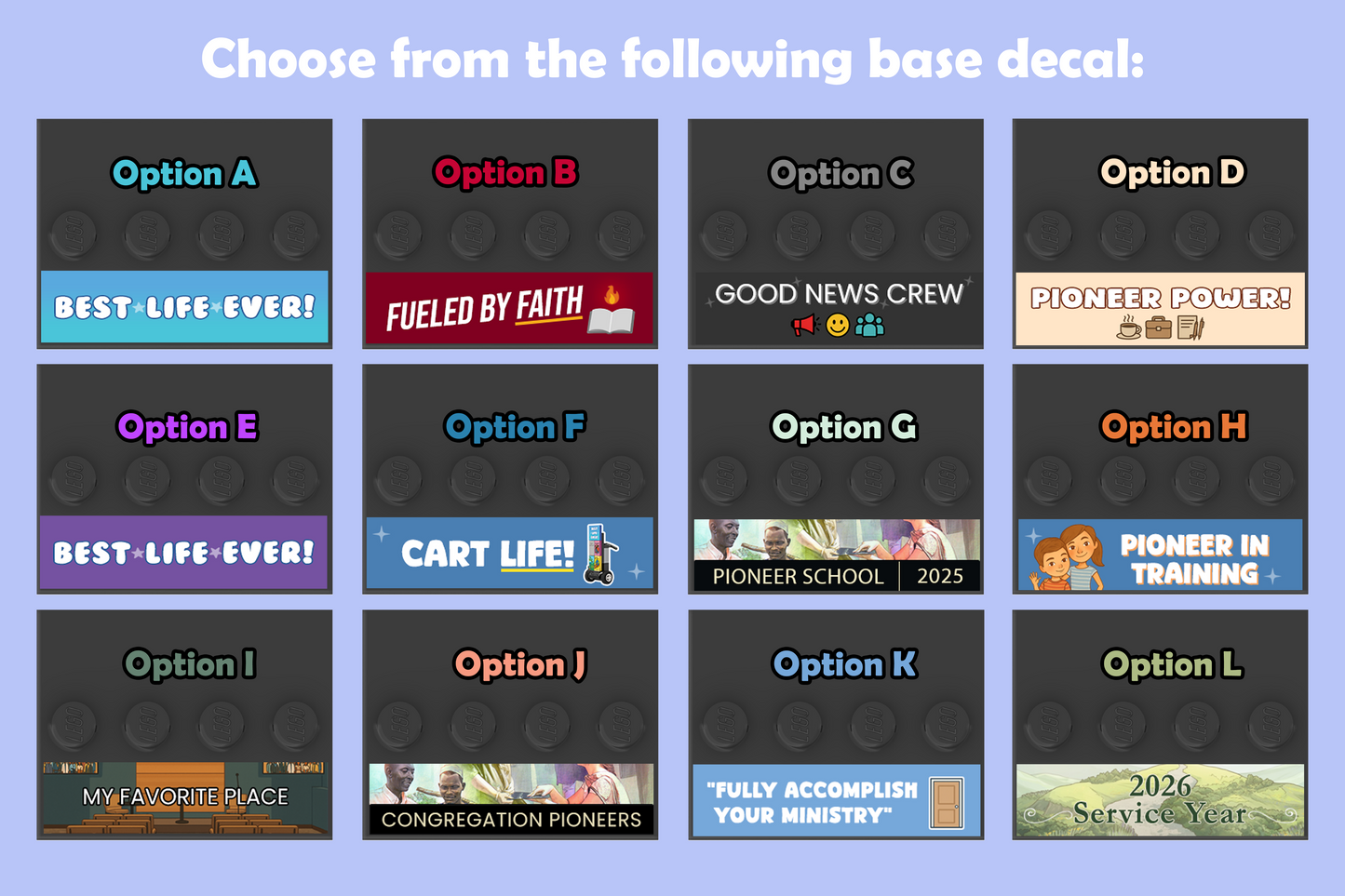 Ministry Minifigure Building Kit – JW Pioneer Gift – Male & Female Custom Decals