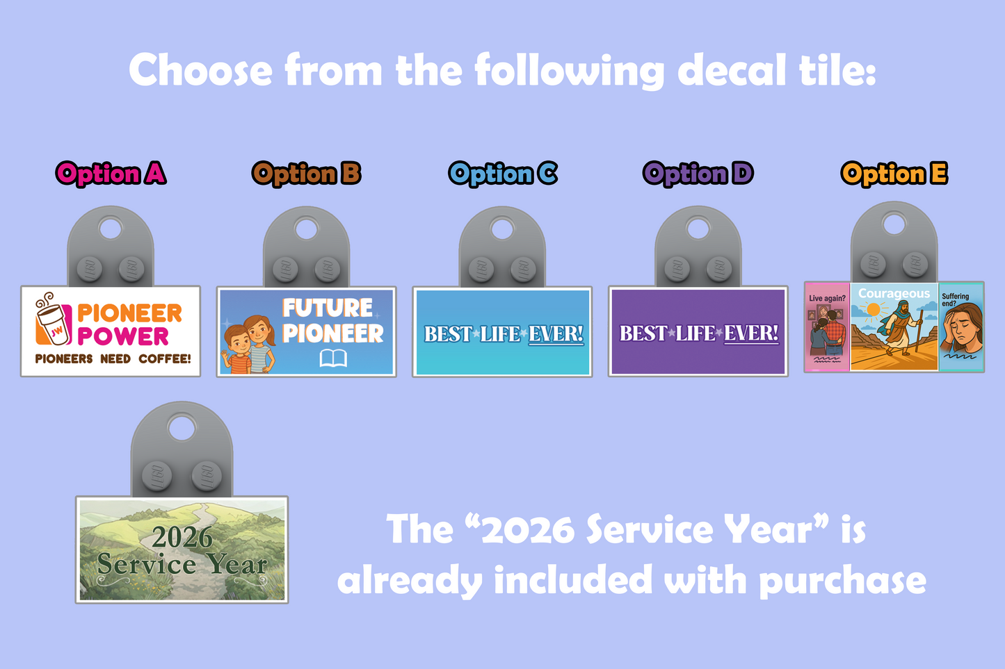 JW Pioneer Gift Custom Figure Fridge Magnet - Fully Assembled Ministry Magnet - Choose 5 Decals - Mix & Match Tile - Encouragement Gift