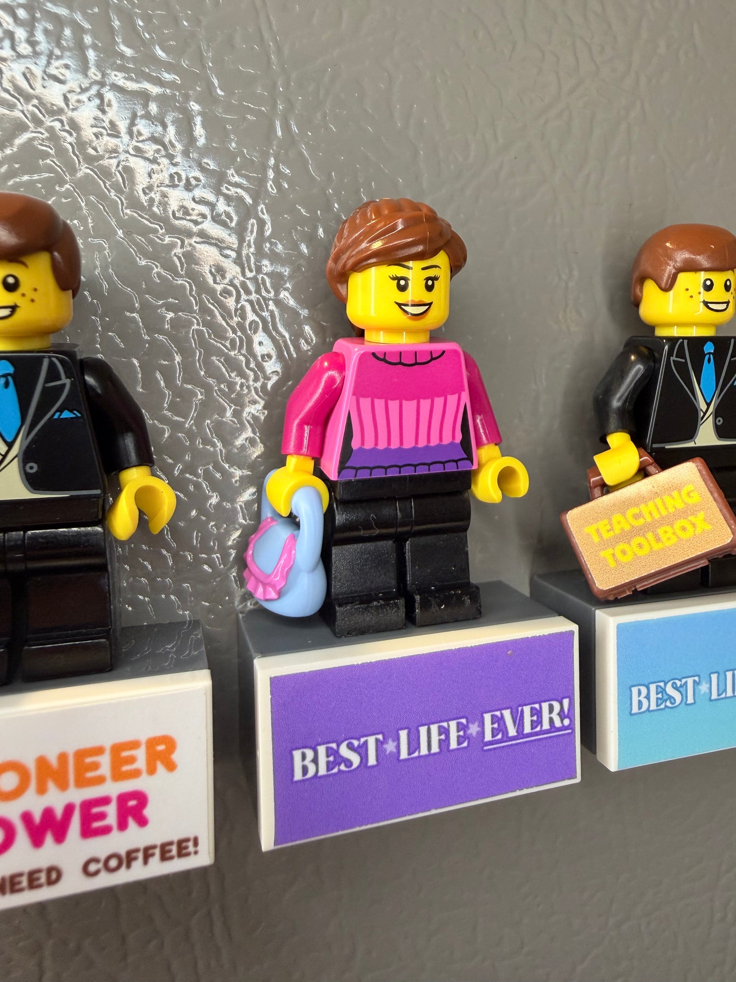 JW Pioneer Gift Custom Figure Fridge Magnet - Fully Assembled Ministry Magnet - Choose 5 Decals - Mix & Match Tile - Encouragement Gift