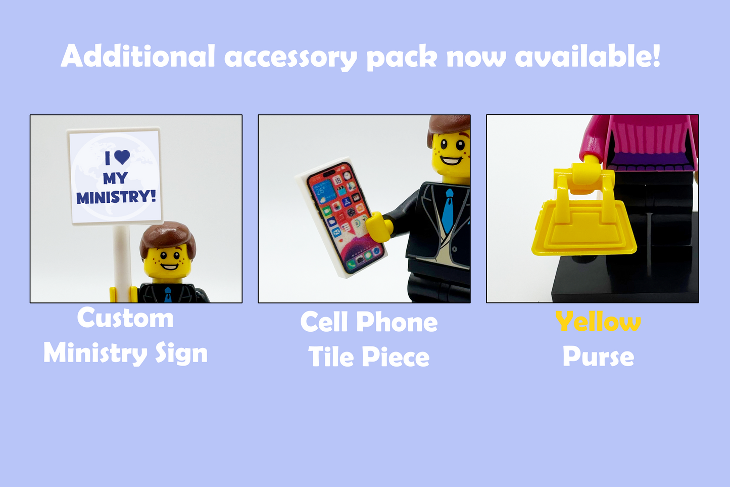 Ministry Minifigure Building Kit – JW Pioneer Gift – Male & Female Custom Decals