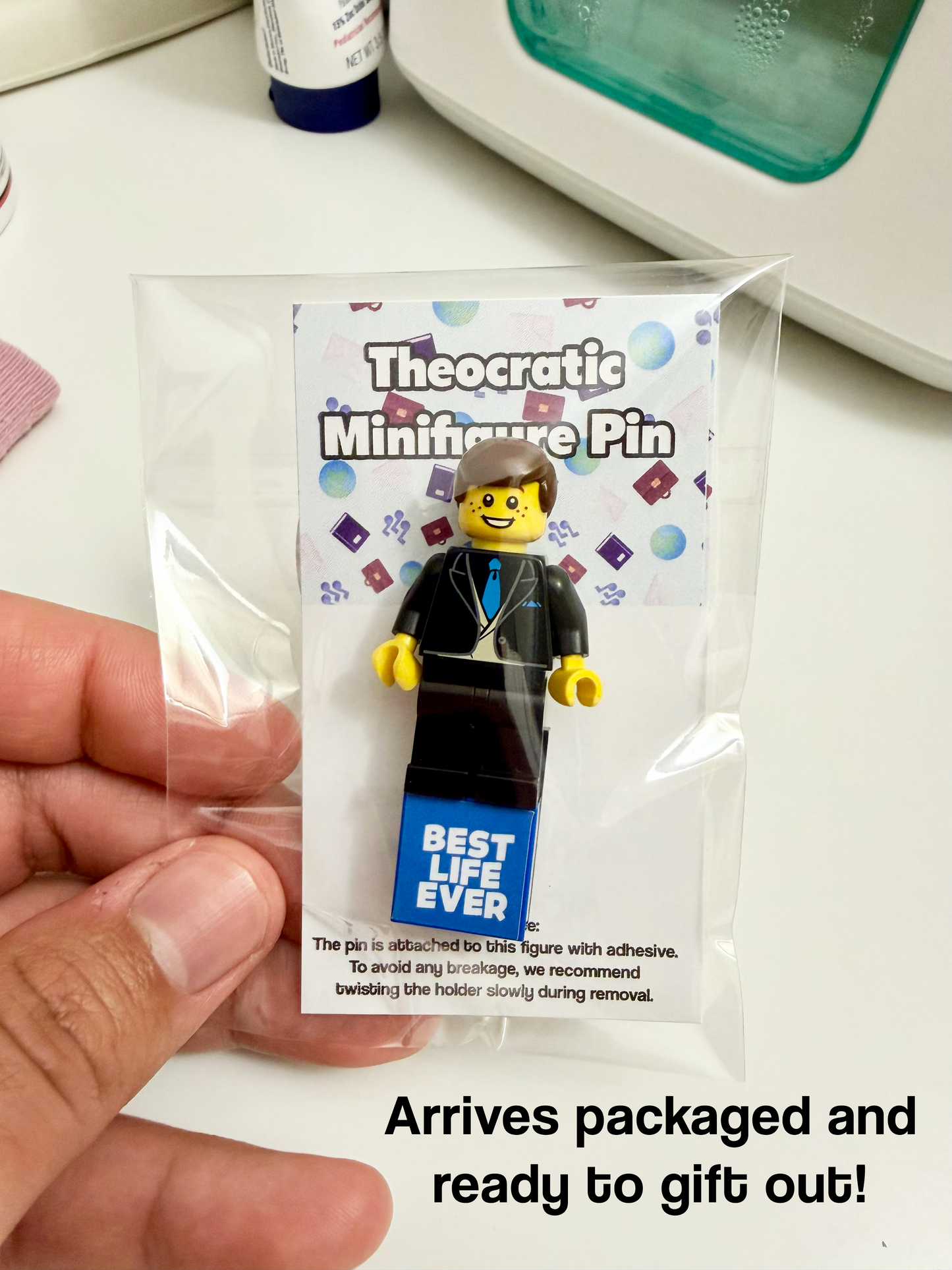 Pin de Solapa Personalizado Teocrático JW - Pin de Minifigura de Ladrillo - Regalo Teocrático JW
