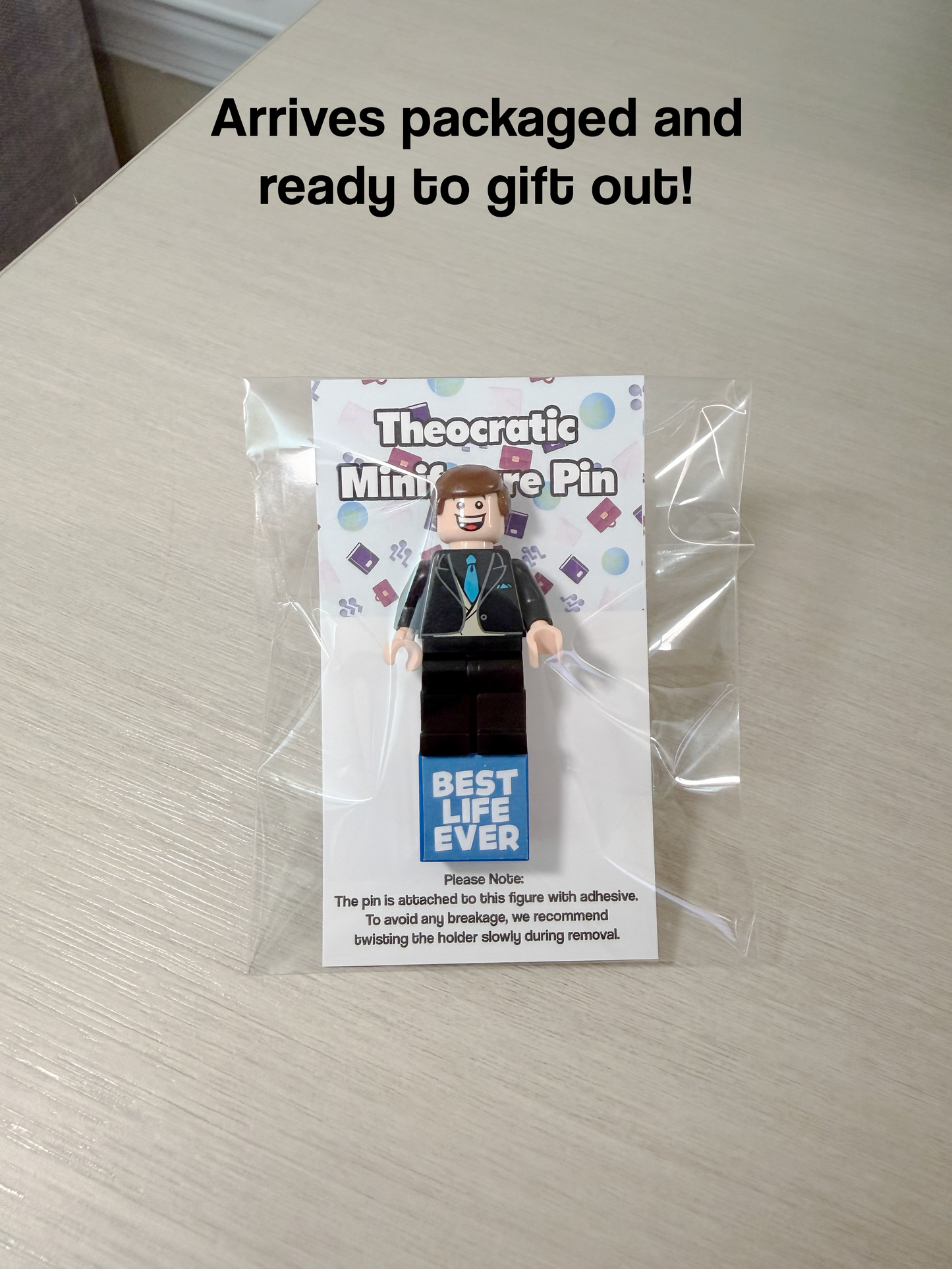 JW Theocratic Custom Lapel Pin - Light Skin Brick Minifigure Pin - Theocratic JW Gift