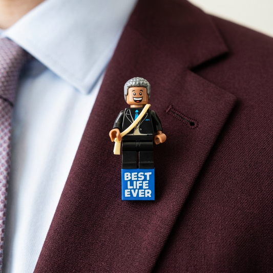 JW Theocratic Custom Lapel Pin - Dark Skin Brick Minifigure Pin - Theocratic JW Gift