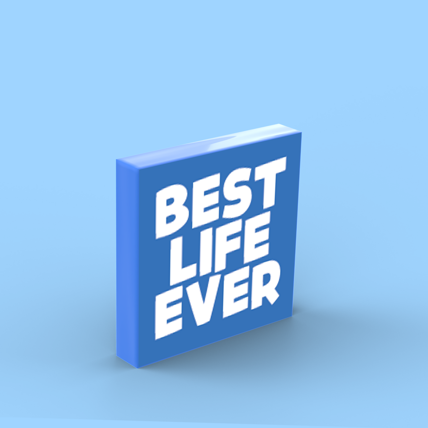 Best Life Ever Blue Brick Custom Tile - JW Gift