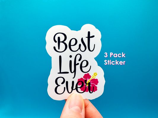 Best Life Ever Jumbo Sticker Set – 3 Large Glossy Waterproof Stickers | JW Inspired Encouragement Gift | 3x2 Inch Durable Vinyl Decals