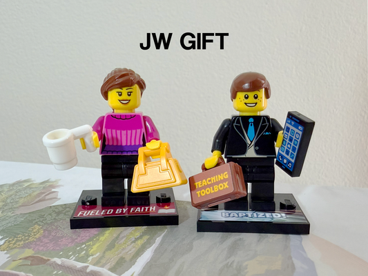 Ministry Minifigure Building Kit – JW Pioneer Gift – Male & Female Custom Decals