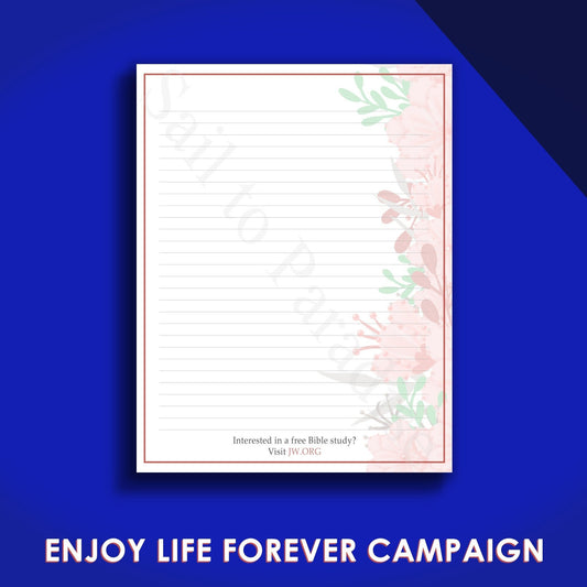 Bible Study Campaign Letter Writing Stationery, Ruled & Blank Version included