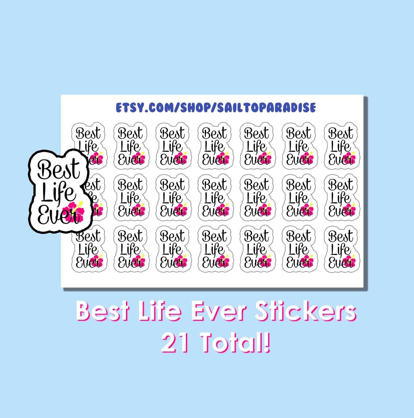 Best Life Ever Text 21 Sticker Pack