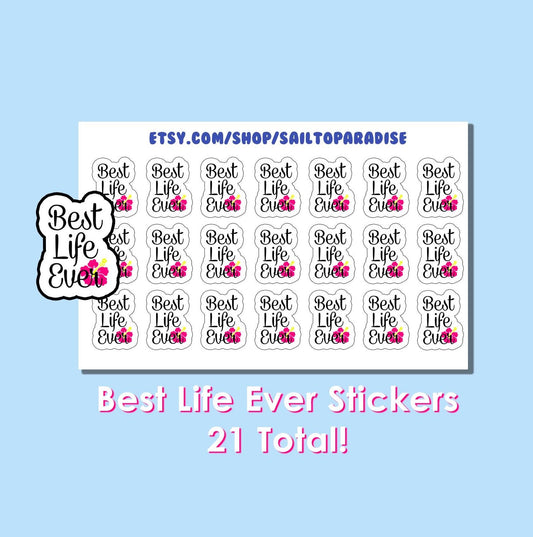 Best Life Ever Text 21 Sticker Pack