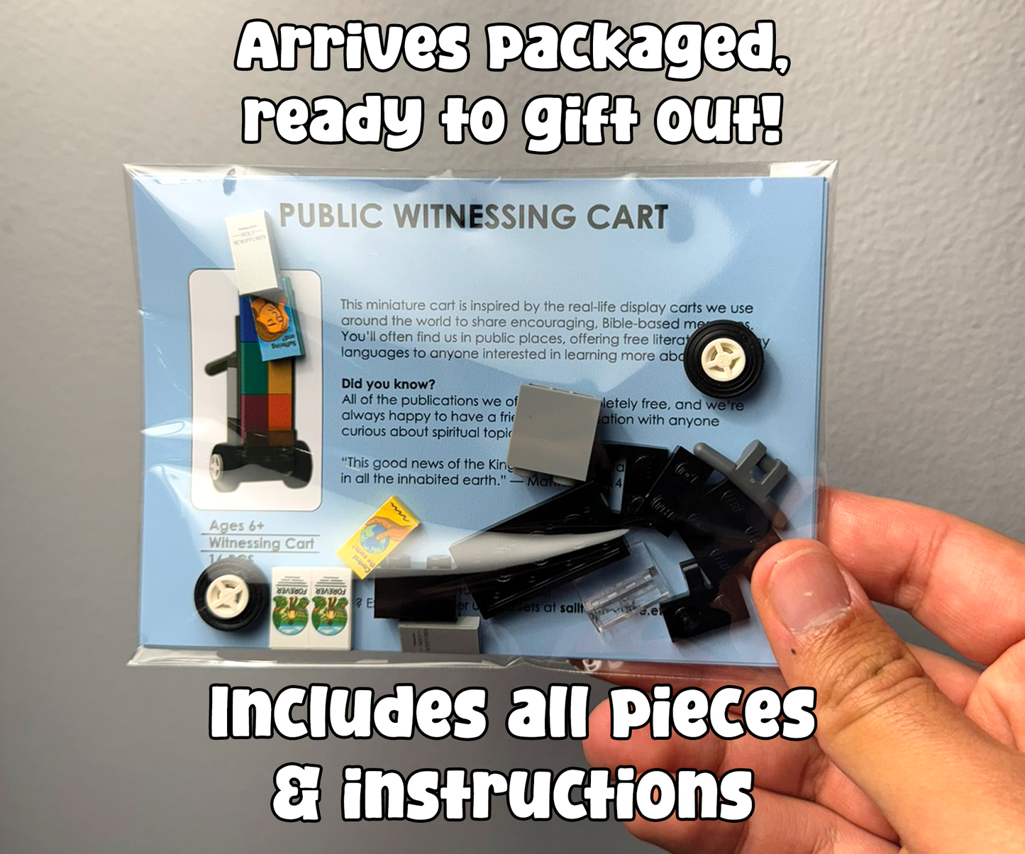 Custom Buildable Bible Course Public Witnessing Cart Set– JW Pioneer Gift, Mini Buildable Literature Stand, Convention Gift Idea