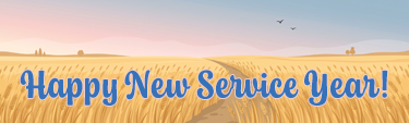 Close-up of the 'Happy New Service Year!' decal artwork