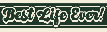 Close-up of the retro-style 'Best Life Ever' decal artwork