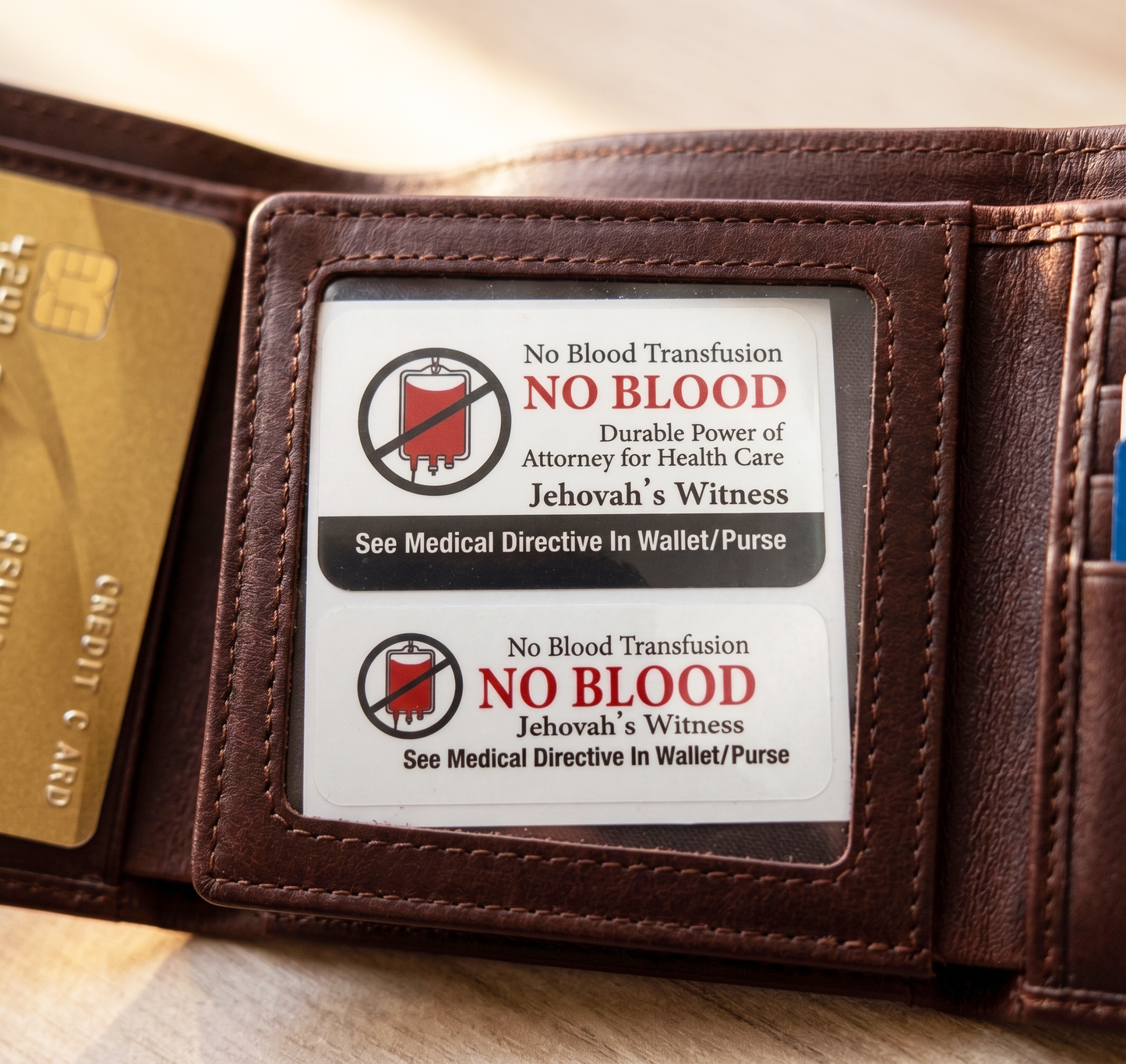 No Blood Transfusion Sticker Sheet, Jehovah's Witness Medical Directive Decal, Durable Power of Attorney Wallet Sticker, JW Gift