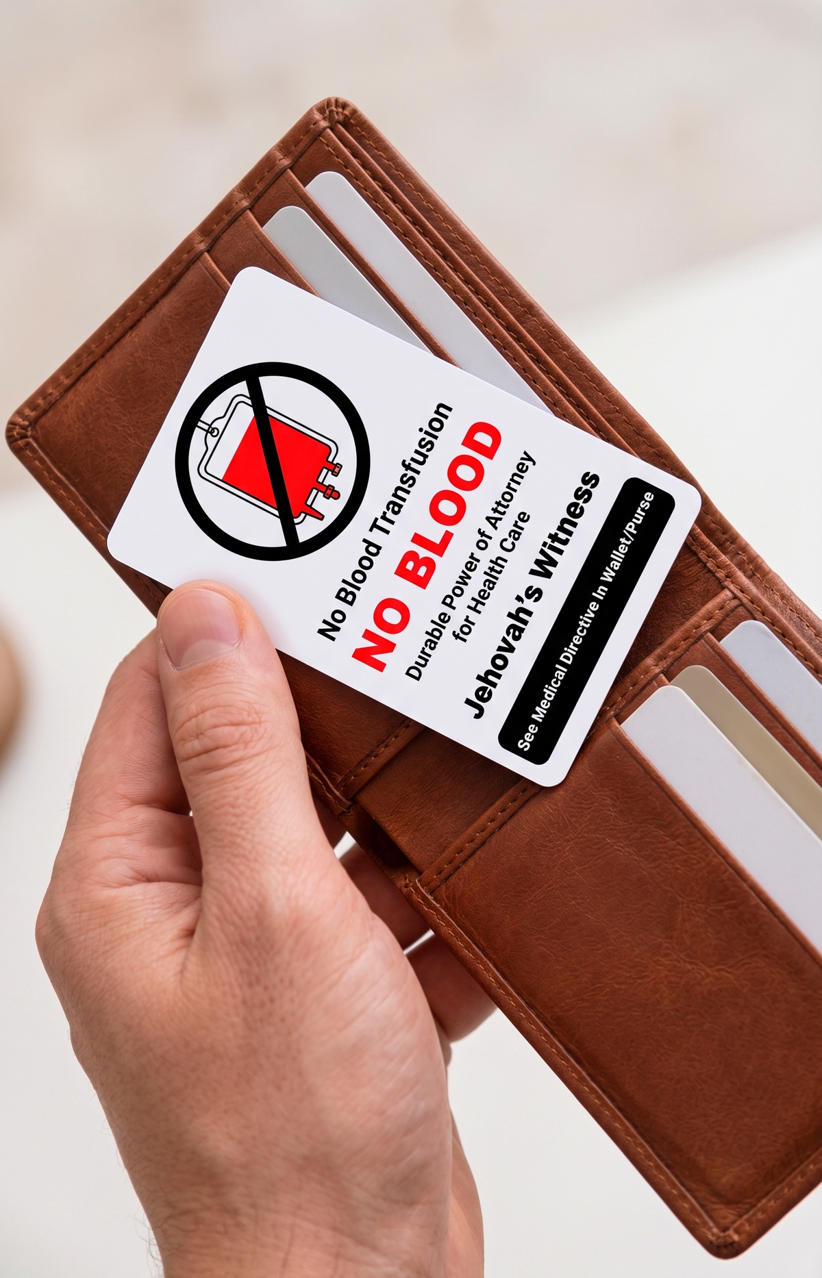 Carte de refus de transfusion sanguine